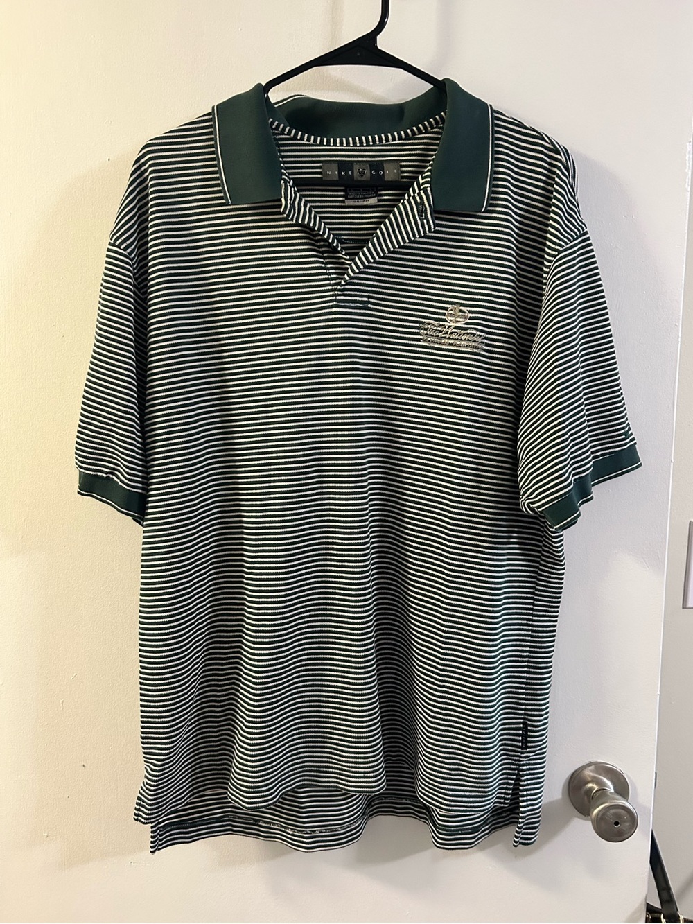 Vintage Nike Golf Green Striped Polo Shirt L